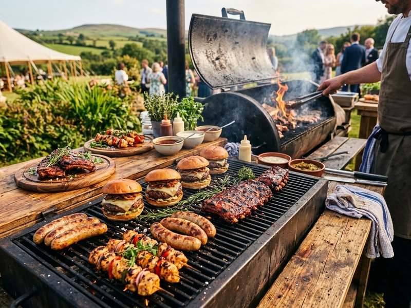 Outdoor flame grilled BBQ catering Ireland The Whole Hog