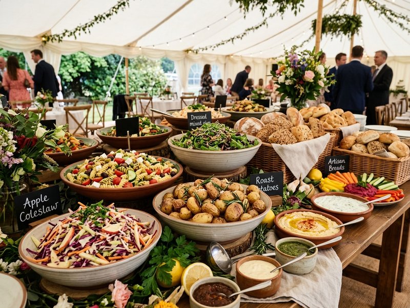 Gourmet sides salads and artisan breads buffet The Whole Hog catering Ireland