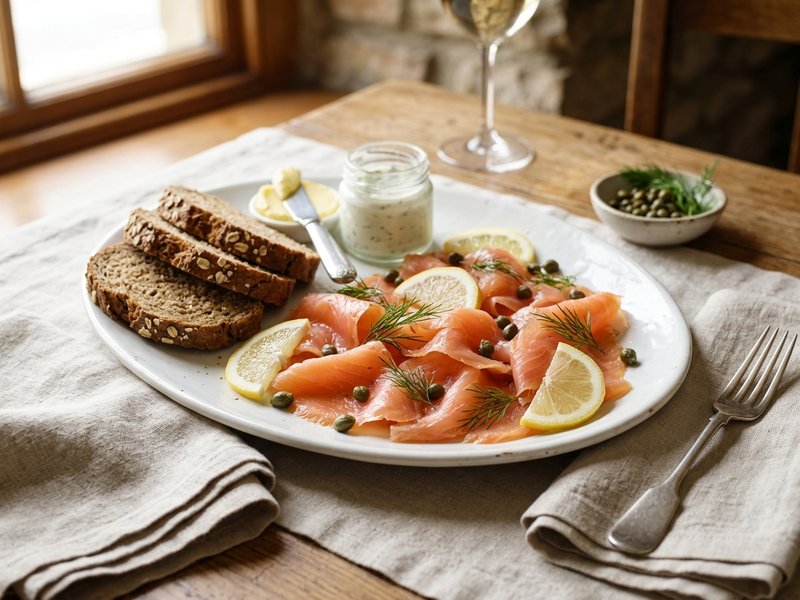 Irish oak smoked salmon starter platter The Whole Hog event catering Ireland